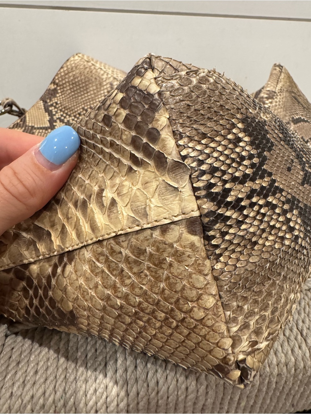 Prada brown python snakeskin Logo Sacca Hobo tote bag - Picture 10 of 16